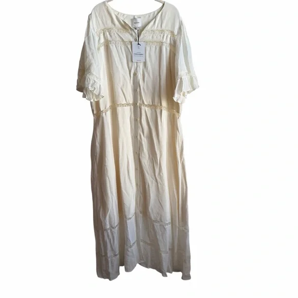 NWT Reformation Woodson Dress Ivory Size 20 New - Picture 2 of 9